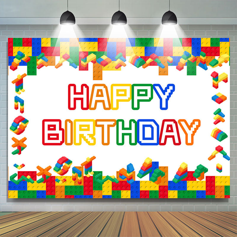 Lofaris Colorful Toy Blocks Lego Birthday Party Backdrop