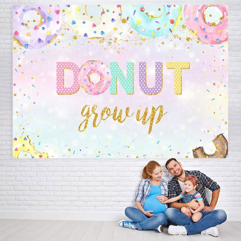 Lofaris Colourful Donuts and Confetti Grow up Party Backdrop