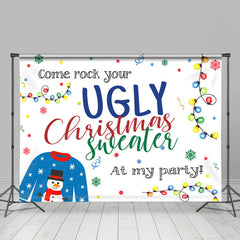 Lofaris Come Rock Your Ugly Christmas Sweater Party Backdrop
