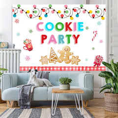 Lofaris Cookie Party Snowflake Christmas Tree Lights Backdrop