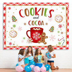 Lofaris Cookies and Cocoa Gingerbread Snowflake Backdrop for Party