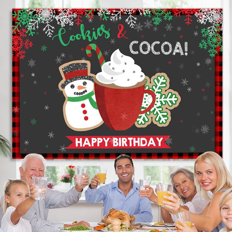 Lofaris Cookies and Cocoa! Winter Christmas Brithday Backdrop