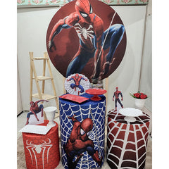 Lofaris Cool Spiderman Round Birthday Party Backdrop Kit For Boy
