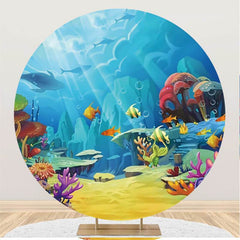 Lofaris Coral And Whale Under The Sea World Circle Backdrop