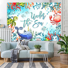 Lofaris Coral Whale Fish Under The Sea Birthday Backdrop