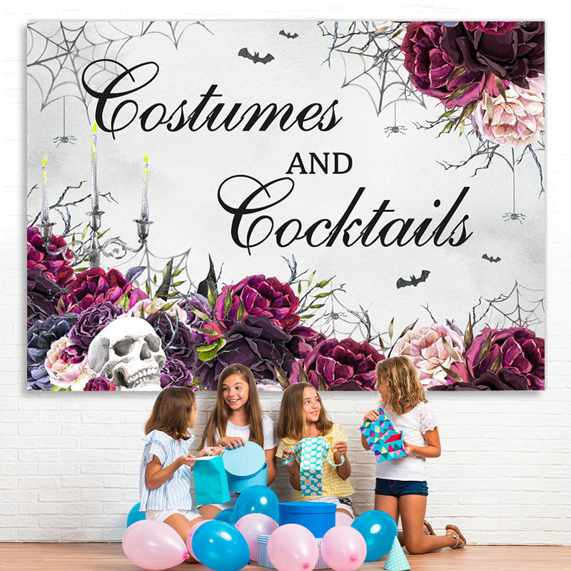 Lofaris Costumer and Cocktails Skeleton Halloween Backdrop