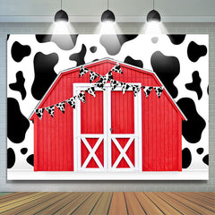 Lofaris Cowboy Red Farm Theme Simple Happy Birthday Backdrop