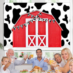 Lofaris Cowboy Red Farm Theme Simple Happy Birthday Backdrop