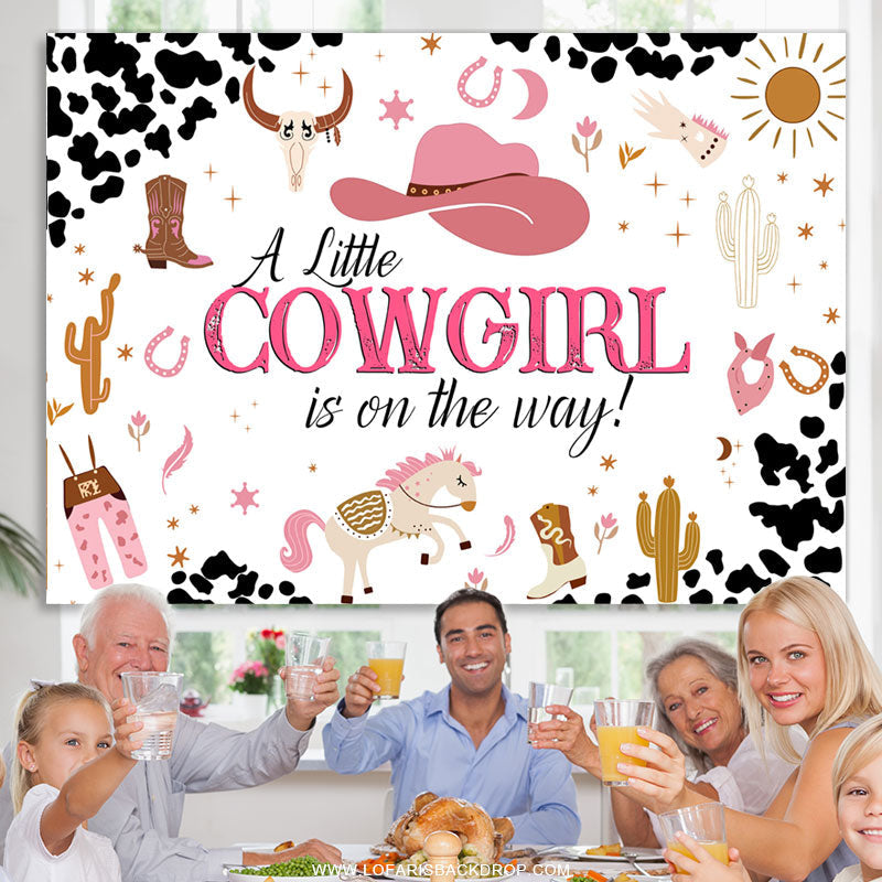 Lofaris Cowgirl Is On The Way Sweet Baby Shower Backdrop