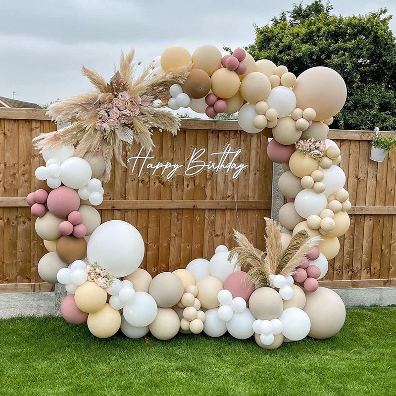 Lofaris Cream 173 pcs Balloon Arch Kit | Garland Party Decorations - White | Pink