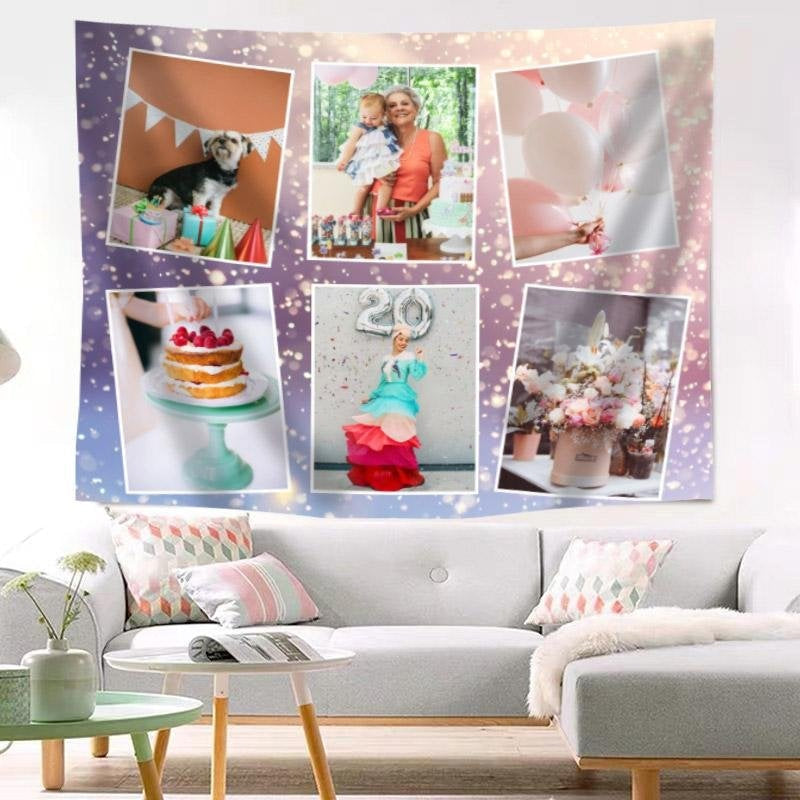 Lofaris Create Your Own Photo Collage Custom Wall Tapestry