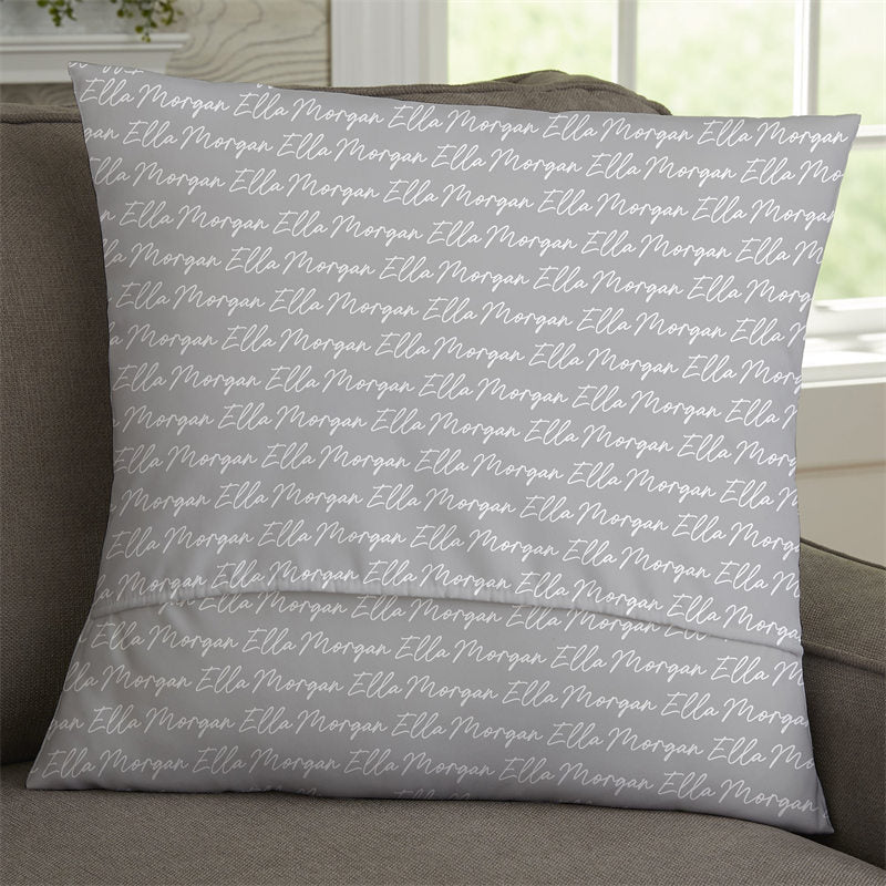 Lofaris Cursive Name Custom Pillow With Photo In Heart Gift