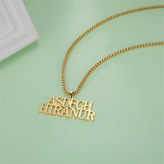 Lofaris Custom 18k Gold Plated Ball Chain Name Necklace