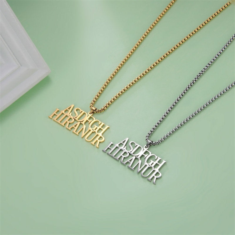 Lofaris Custom 18k Gold Plated Ball Chain Name Necklace