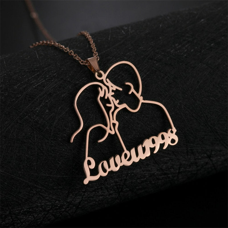 Lofaris Custom 18k Gold Plated Couple Name Necklace