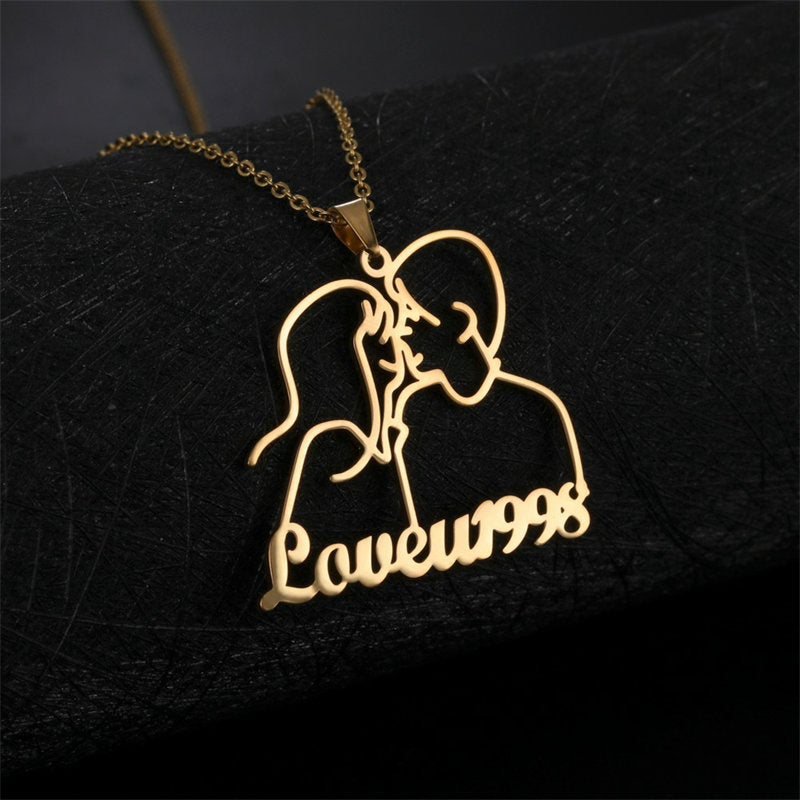 Lofaris Custom 18k Gold Plated Couple Name Necklace