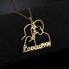 Lofaris Custom 18k Gold Plated Couple Name Necklace