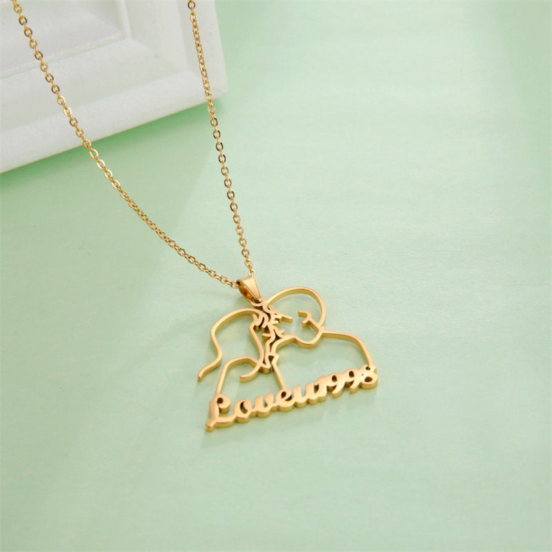 Lofaris Custom 18k Gold Plated Couple Name Necklace