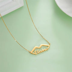 Lofaris Custom 18k Gold Plated Lip Print Name Necklace
