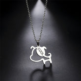 Lofaris Custom Anti-Oxidation Silver Little Pet Dog Name Necklace