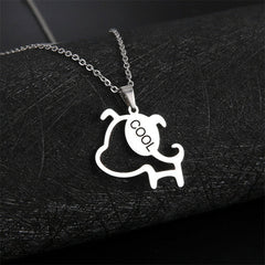Lofaris Custom Anti-Oxidation Silver Little Pet Dog Name Necklace