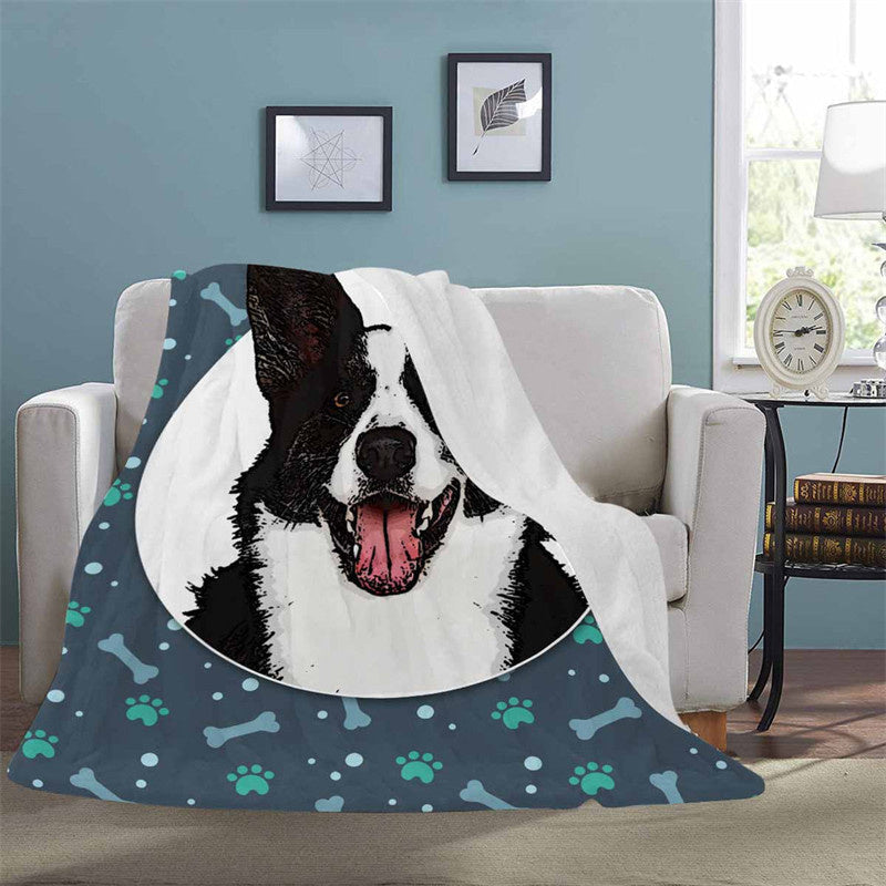 Lofaris Custom Dog Paw Portrait Photo Soft Blanket For Gift