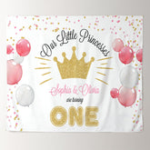 Lofaris Custom Gold Twins Little Princess 1st Birthday Backdrop