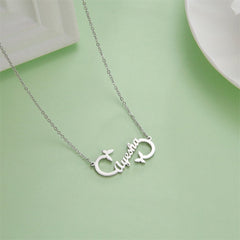 Lofaris Custom Little Butterfly Anti-Oxidation Silver Name Necklace