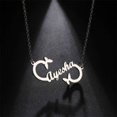 Lofaris Custom Little Butterfly Anti-Oxidation Silver Name Necklace