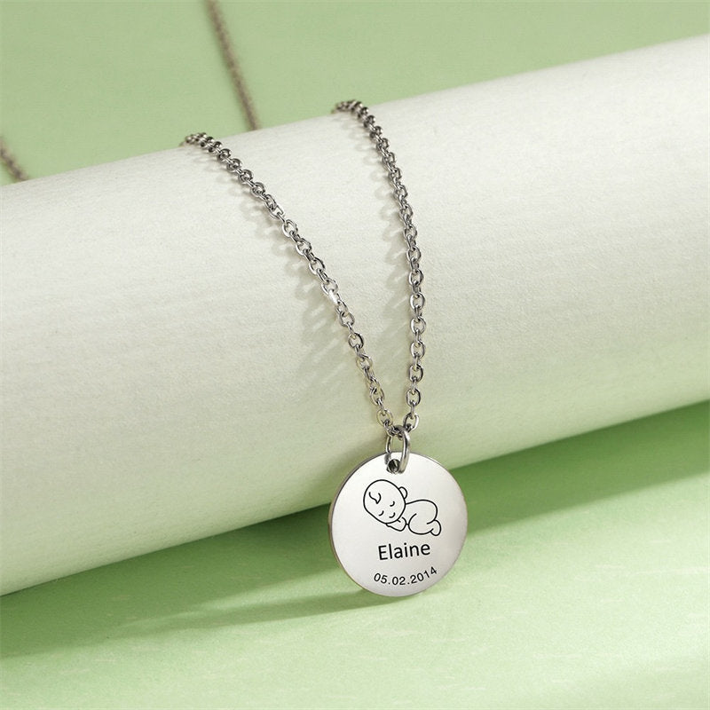 Lofaris Custom Little Sleepy Baby 18k Gold Plated Name Necklace