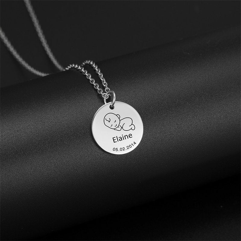 Lofaris Custom Little Sleepy Baby 18k Gold Plated Name Necklace
