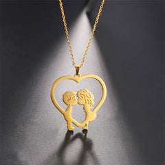 Lofaris Custom Sweet Boy And Girl 18k Gold Plated Name Necklace