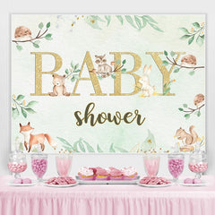 Lofaris Cute Animal Green Baby Shower Backdrop for Photoshoot