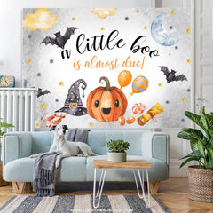 Lofaris Cute Boo Is Almost Due Halloween Baby Shower Backdrop