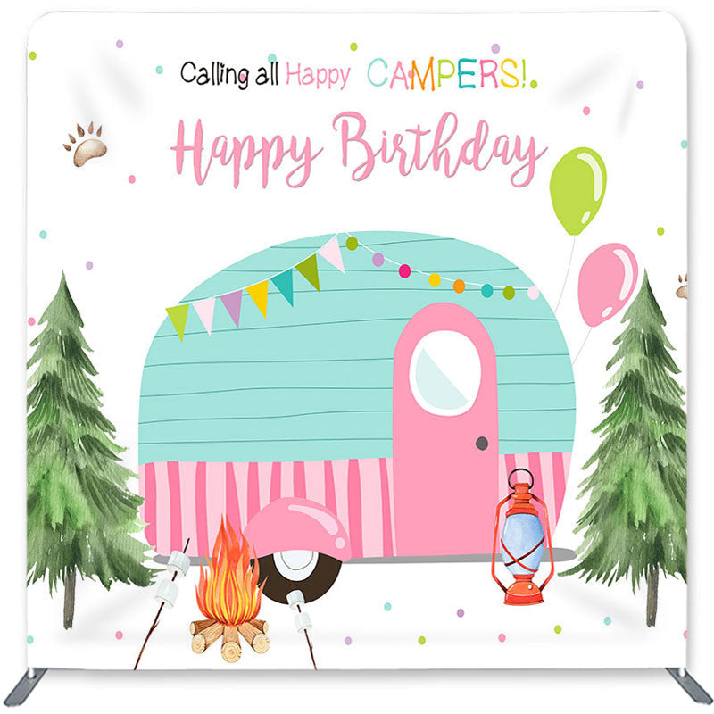 Lofaris Cute House Balloons Double-Sided Backdrop for Birthday