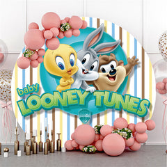 Lofaris Cute Little Animals Round Kids Baby Shower Backdrop