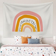 Lofaris Cute Pink Cartoon Pattern Still Life Wall Tapestry