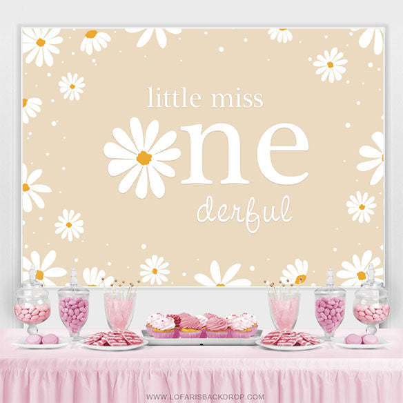 Lofaris Daisy Floral Little Miss 1st Birthday Backdrop