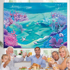 Lofaris Deep Blue Sea Castle Shell Theme Birthday Backdrop