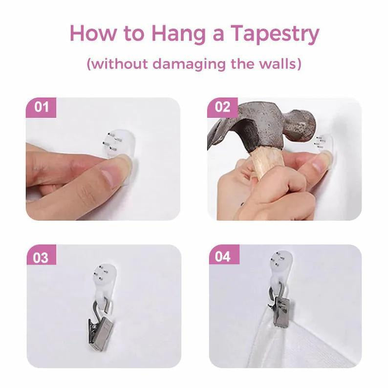 Lofaris Dense Fog And Deer Girl Trippy Forest Wall Tapestry