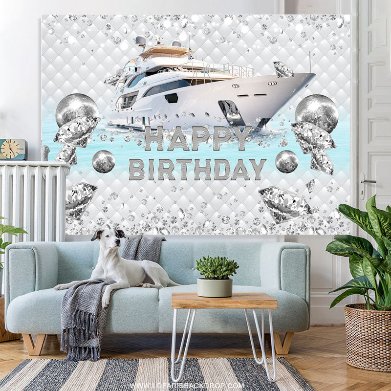 Lofaris Diamond Ship Theme Grand Happy Birthday Backdrop