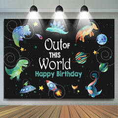 Lofaris Dinosaur Space Out Of This World Birthday Backdrop