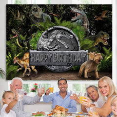 Lofaris Dinosaur Themed Happy Birthday Backdrop For Kids Boys