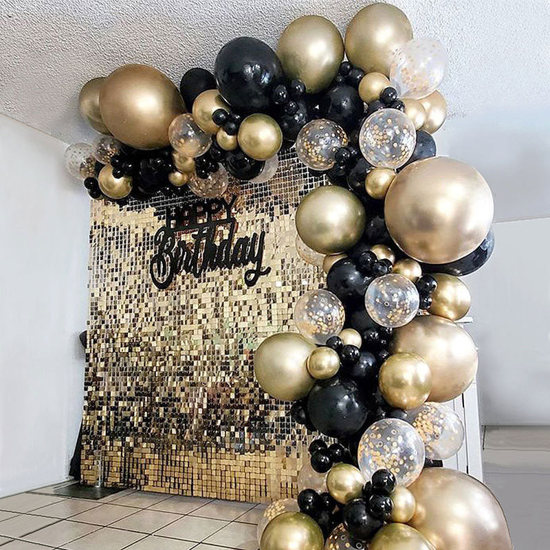 Lofaris DIY Gold And Black Garland Balloons Kits For Birthday