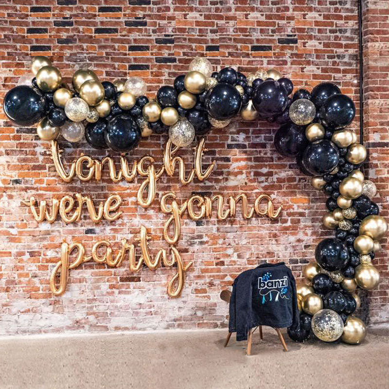 Lofaris DIY Gold And Black Garland Balloons Kits For Birthday | Party Decorations