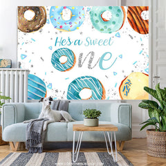 Lofaris Donut Hes Sweet One Happy Birthday Backdrop For Boy