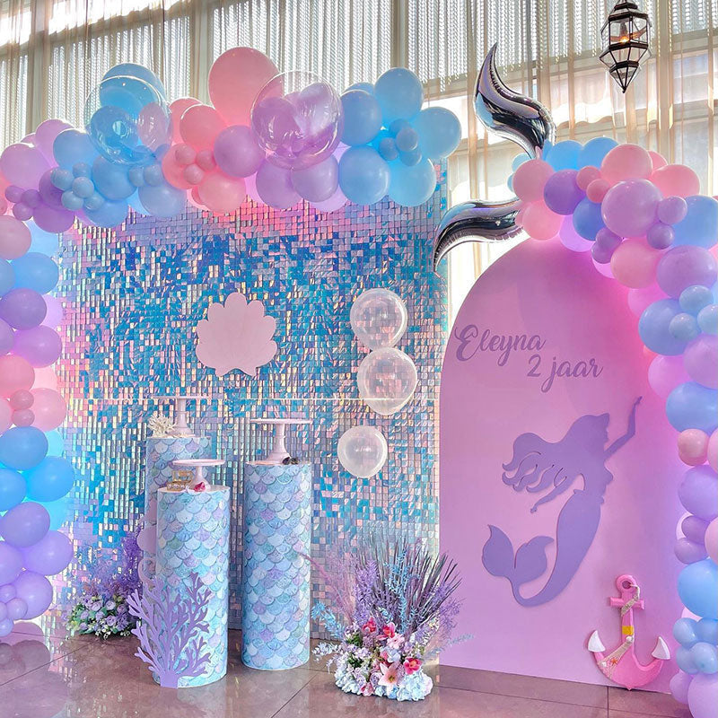 Lofaris Dream Iridescent Blue Shimmer Wall Panels For Birthday Party Decor