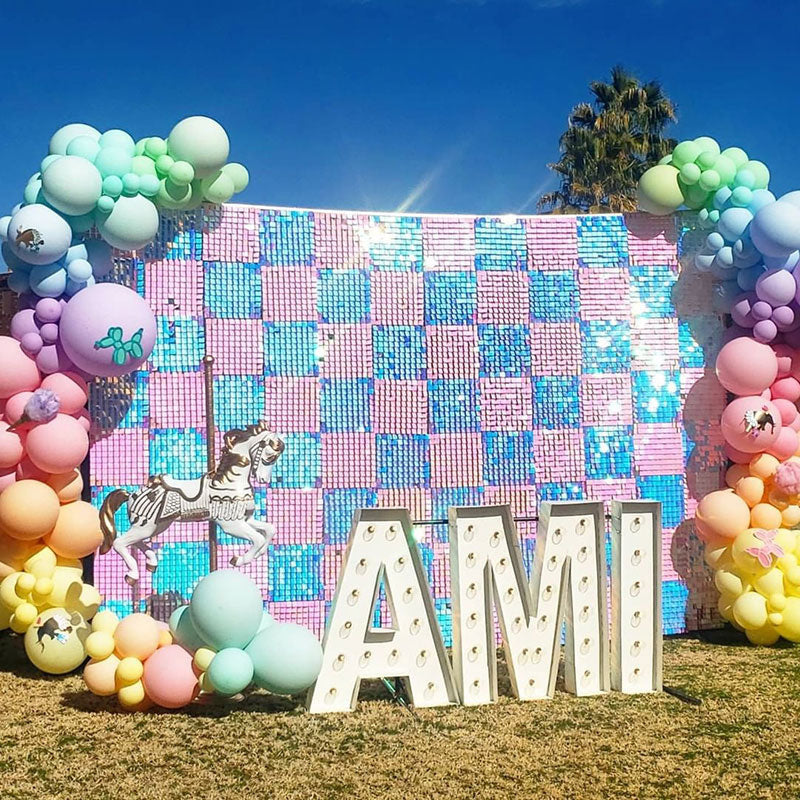 Lofaris Easy Set Up Shimmer Wall Backdrop Panel Birthday Anniversary Wedding Decorations