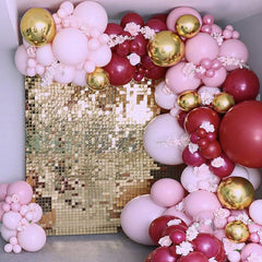 Lofaris Easy Setup Sequins Shimmer Wall Interlocking Panel with Transparent Grid Backing