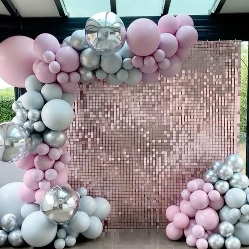 Lofaris Easy Setup Sequins Shimmer Wall Interlocking Panel with Transparent Grid Backing